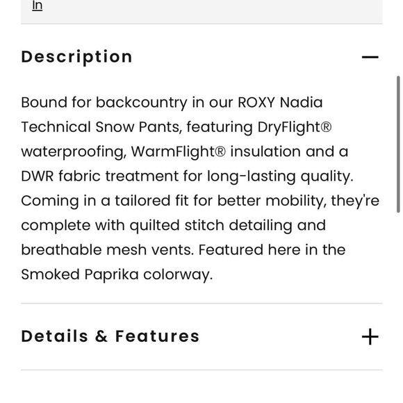 Roxy Nadia Technical Snow Pants XS NWT - Picture 9 of 11